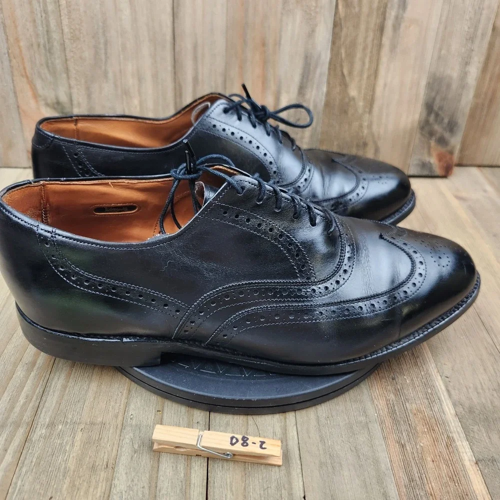 Allen Edmonds Chester Men's Size 9.5 Black Leather Brogue Oxfords‎ Shoes